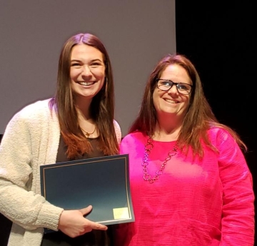 Student award winner with a faculty member