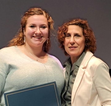 Student award winner with a faculty member